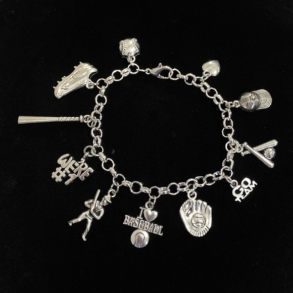 Baseball Charm Bracelet - Picture 1 of 9